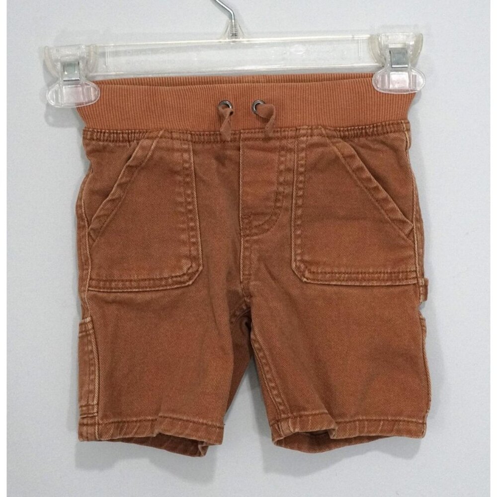 Hanna Andersson Boys Burnt Orange Drawstring Elastic Waist Cargo Shorts Size 3
